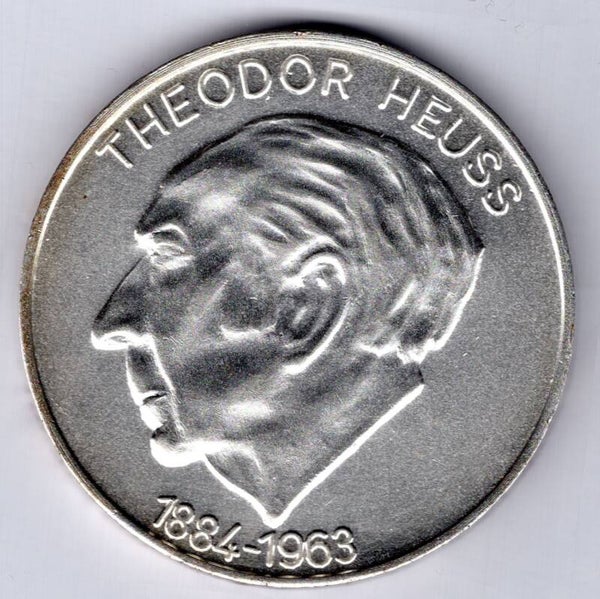 Theodor Heuss, 1884-1968.  1st President West Germany Medallion.