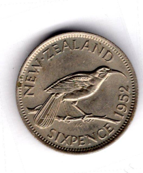 New Zealand. Sixpence 1952.