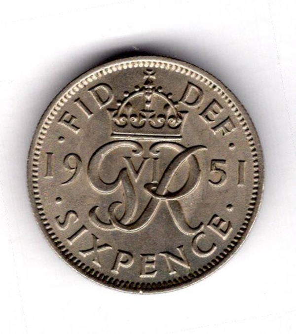 George VI. Sixpence 1951.