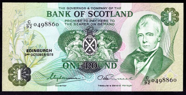 Bank of Scotland. £1. 3-10-1978. C/92 0498860. EF.   DY16936
