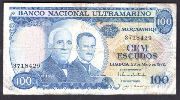 Mozambique, 100 Escudos, 1972. 3718429. Nearly Fine.