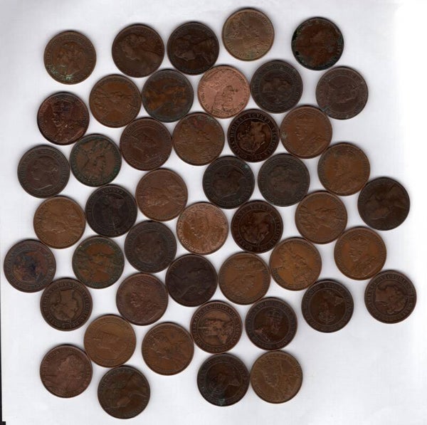 Canada and Environs. 46 x large Cent, allow for damage and duplication.