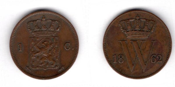 Netherlands. One Cent 1862.    dy16993