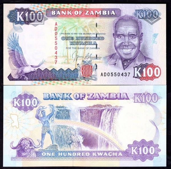 Zambia. 100 Kwacha (1991) (WPM 34a). UNC.