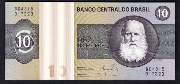 Brazil. 10 Cruzeiros (`1970s). B04815 017323. UNC. dy17061