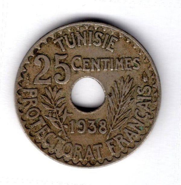 Tunisia. 25 Centimes 1938.