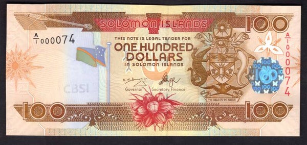 Solomon Islands. $100 (2006). A/1 000074. UNC.