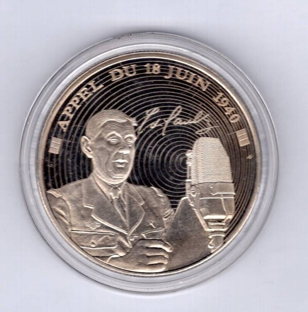 General De Gaulle Medallion 1939-1945.         DY17258