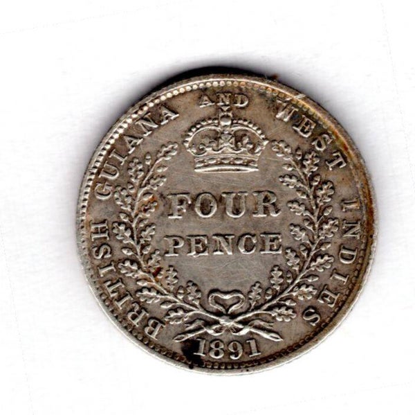 British Guiana and West Indies Four Pence 1891.       DY17308