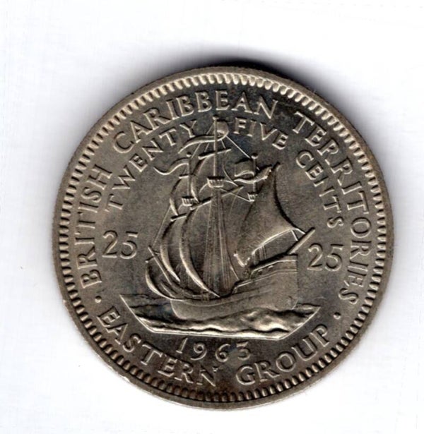 British Caribbean Territories.  25 Cents 1963.