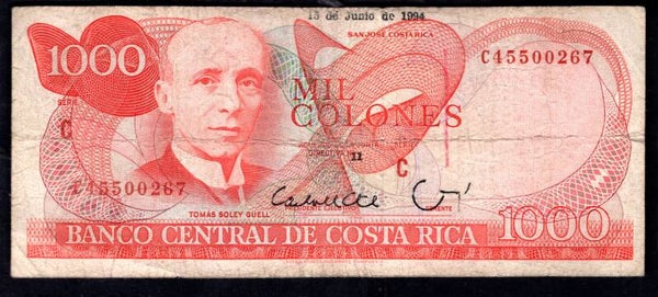 Costa Rica. 1,000 Colones 1994. C45500267. VG.