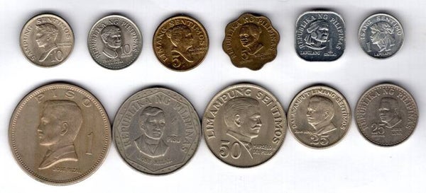 Philippines. 11 Coins 1968-1970s.  dy17434
