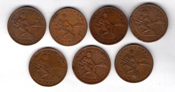 Philippines. 7 x One Centavo.  dy17437
