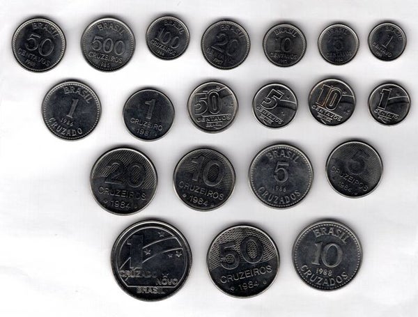 Brazil. 20 Coin set 1980s.    DY17443