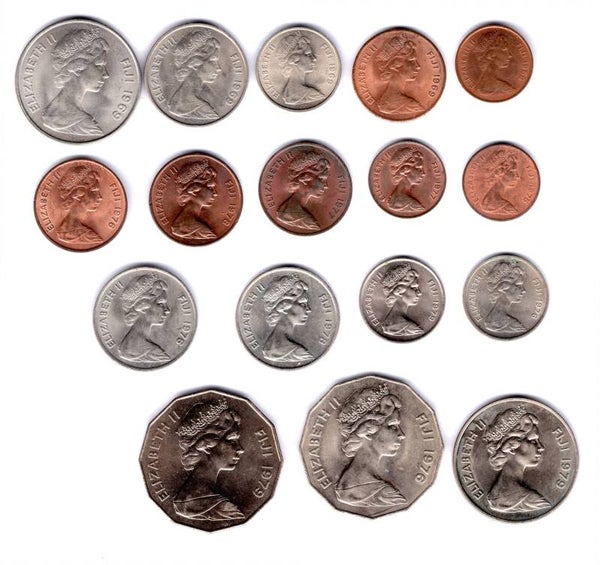 Fiji. 17 coins 1960s-1970s.           DY17455