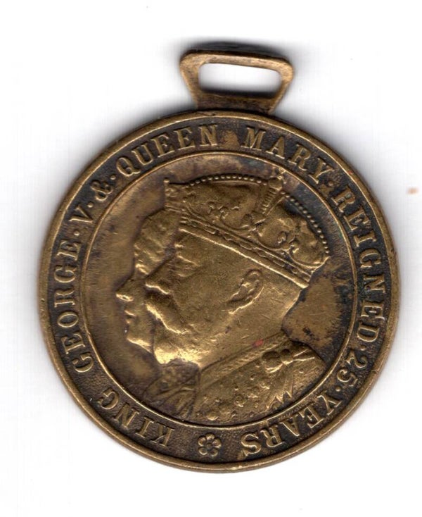 Queen Mary & George V Brass Medallion 1935.
