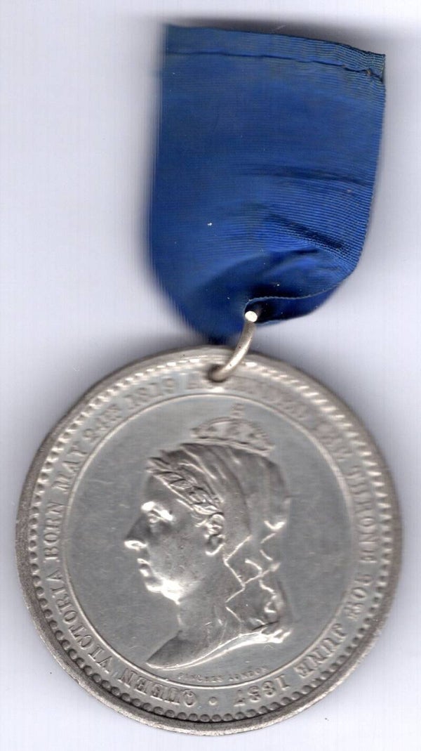 Queen Victoria. White Metal 1887 Jubilee medallion.