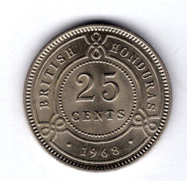 British Honduras. 25 Cents 1968.                DY17581