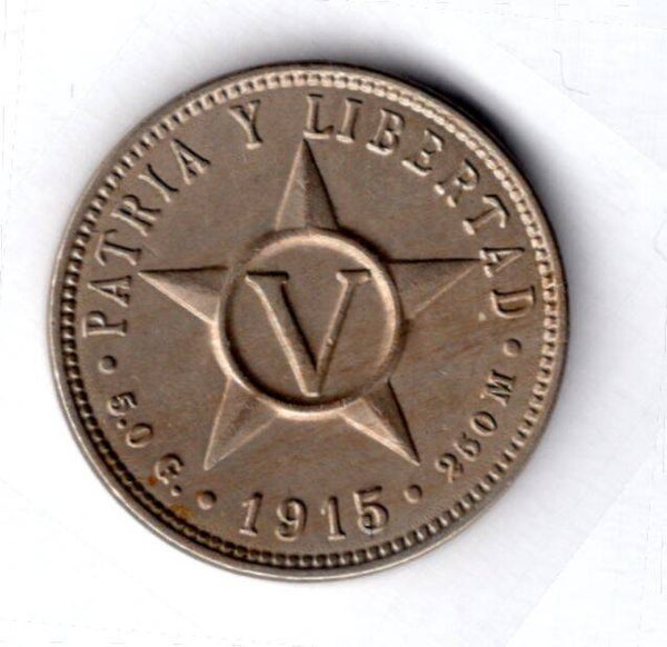 Cuba. 5 Centavos 1915.