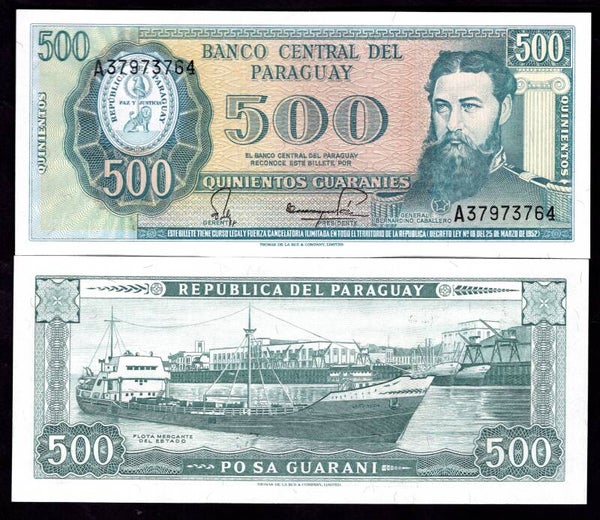 Paraguay, 500 Guaranies (1982) series A. UNC.