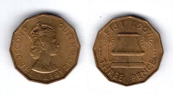 Fiji. Threepence 1967.  dy17623