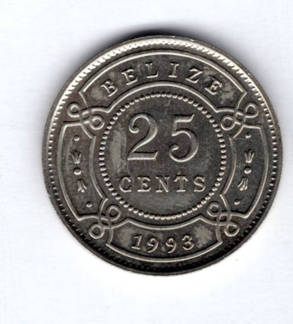 Belize. 25 Cents 1993.     DY17645