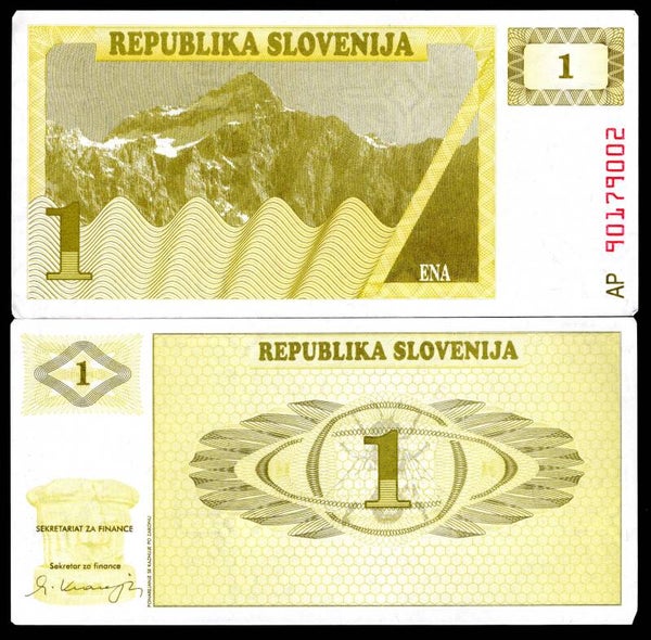 Slovenia. 1 Tolarjev (19)90. Series AP. AU.