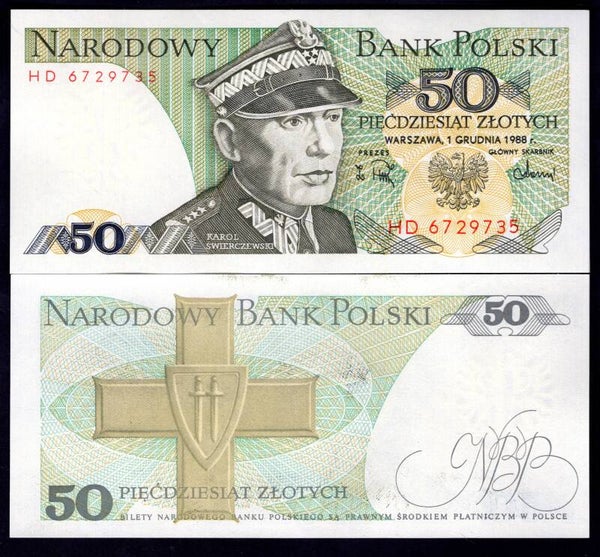 Poland. 50 Zloty 1988. Series HD. AU.