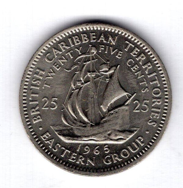British Caribbean. 25 Cents 1965.