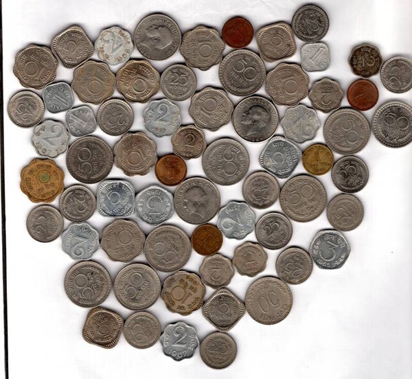 India. 65 coins from the 1960s.                      DY17740