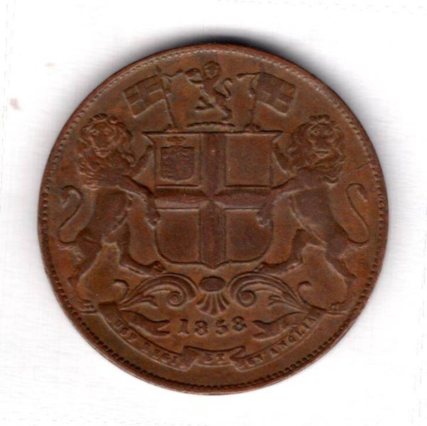 British East India, Quarter Anna, 1858.                                 DY17894