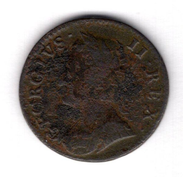 Great Britain, George II, Farthing, 1754.                       DY17927