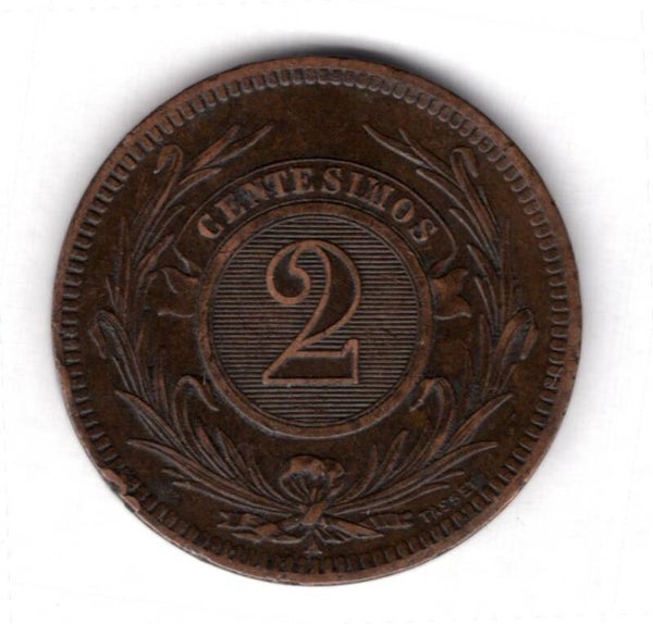 Uruguay, 2 Centesimos, 1869.                     DY17950