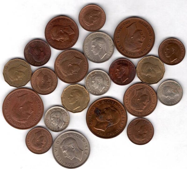 George VI. 21 higher grade coins.