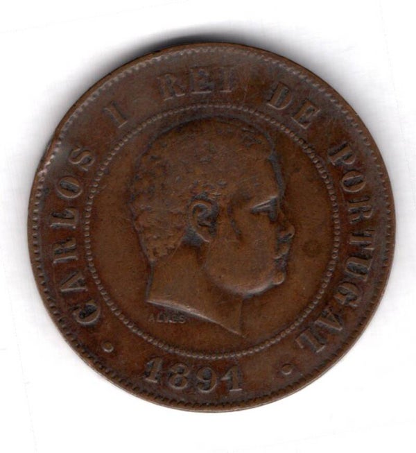 Portugal. 20 Reis 1891A.   dy18001