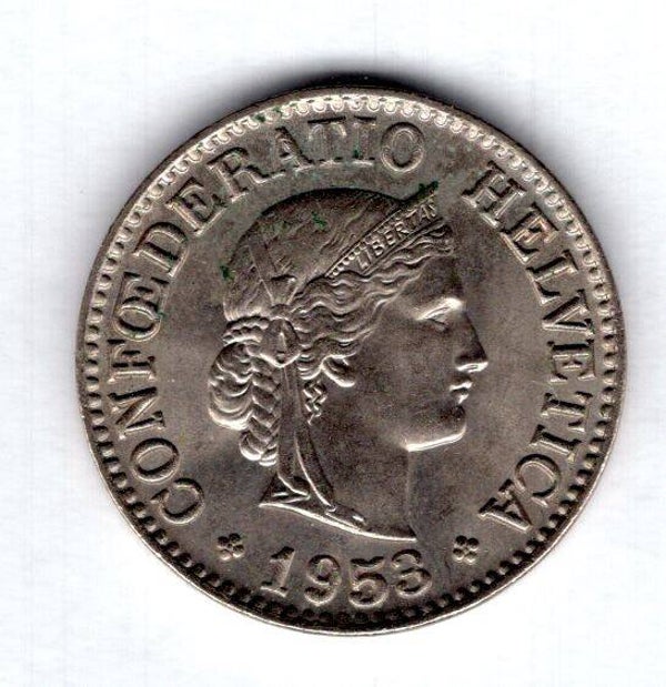 Switzerland. 10 Rappen 1953B.   dy18041