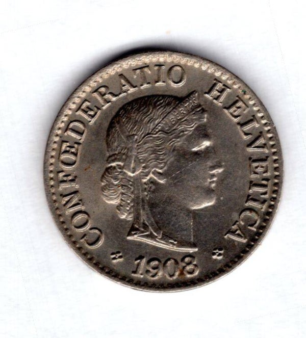 Switzerland. 5 Rappen 1908.   dy18043