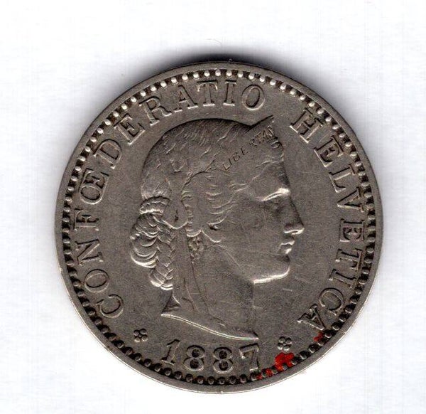 Switzerland. 20 Rappen 1887.   DY18044