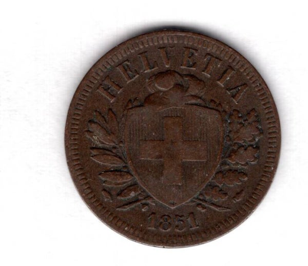Switzerland. 2 Rappen 1851A.   dy18046