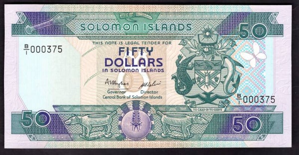 Solomon Islands. $50 (1986). B/1 000375. GEF.