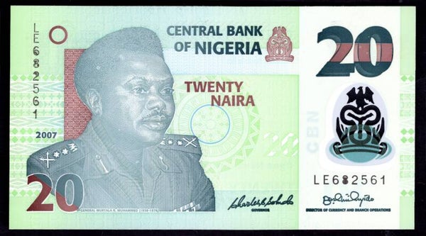 Nigeria. 20 Naira 2007. LE682561. UNC.
