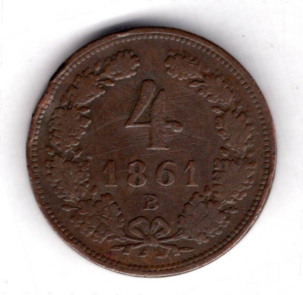 Austria. 4 Kreuzer 1861B.   DY18141
