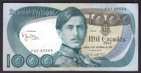 Portugal. 1,000 Escudos, 3-12-1981. FZF 29564. Crisp F-VF.