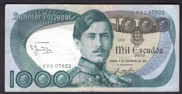 Portugal. 1,000 Escudos, 3-12-1981. FPZ 07622. GF.