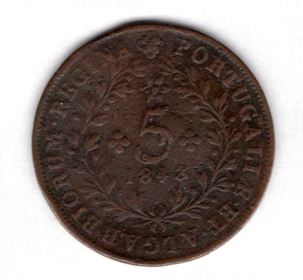 Portugal. 5 Reis 1843.   dy18172