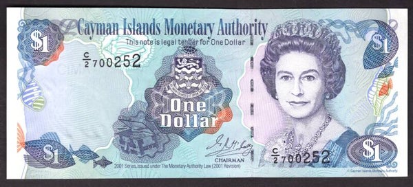 Cayman Islands. $1 2001. C/2 700252. AU-UNC. DY18189