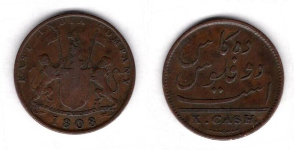 East India Company. 10 Cash 1808.  dy18240