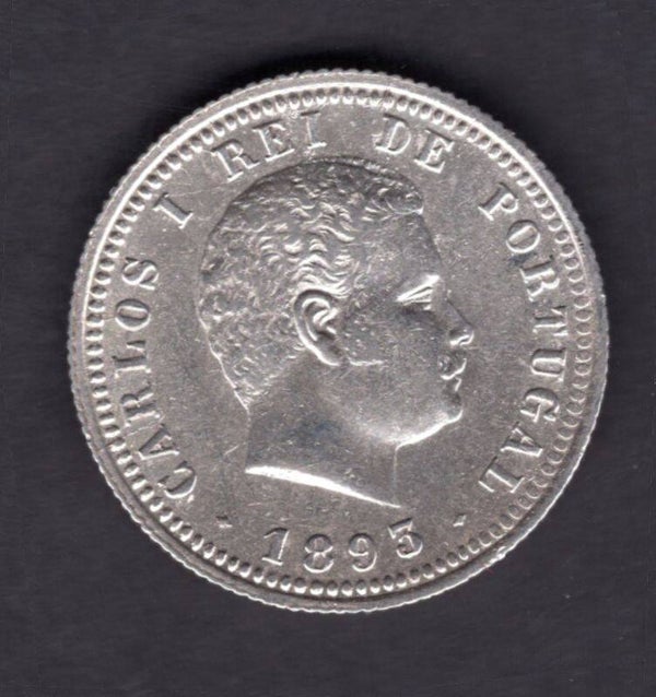 Portugal, 100 Reis, 1893. Cleaned.                       DY18333