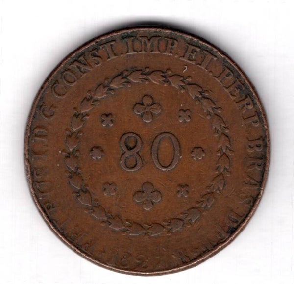 Brazil 80 Reis, 1827R.                                       DY18400