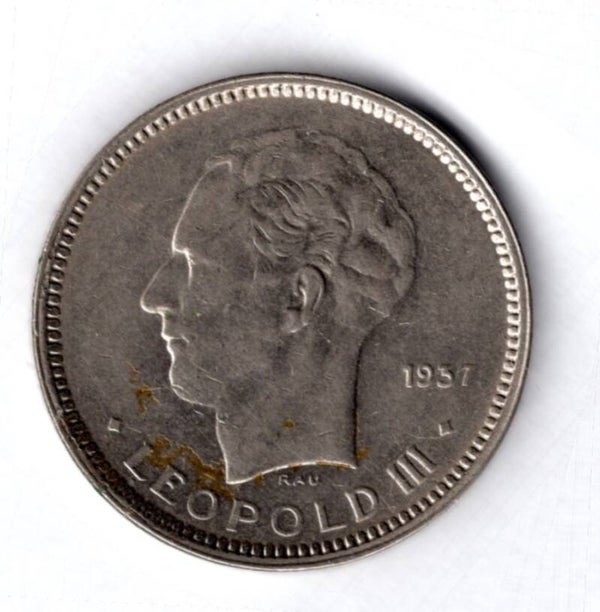 Belgium. 5 Francs 1937.   DY18421